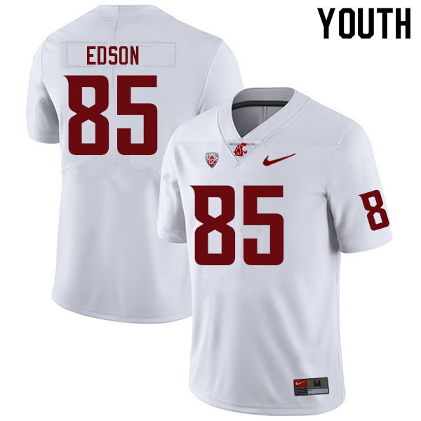 Youth #85 Andrew Edson Washington State Cougars College Football Jerseys Sale-White - Click Image to Close